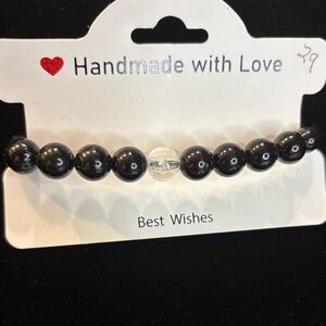 Black Beaded Bracelet - Handmade with Love